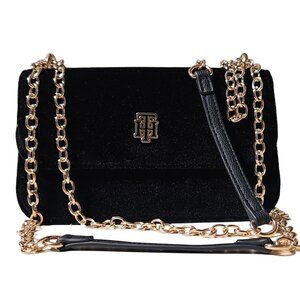 Tommy Hilfiger Solid Black Polyester Sling Bag - New